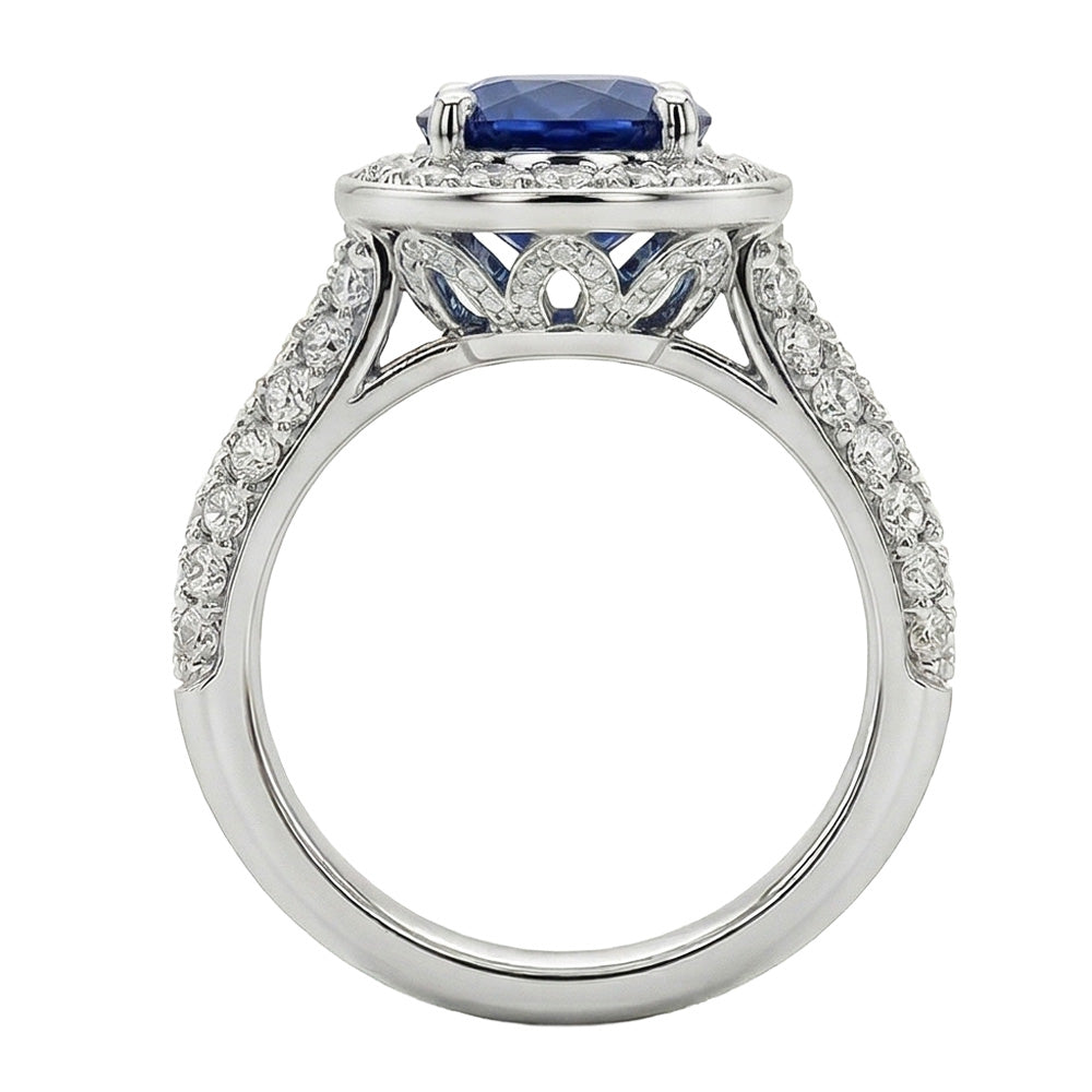 echter oval diamant 4Karat ring Draufsicht