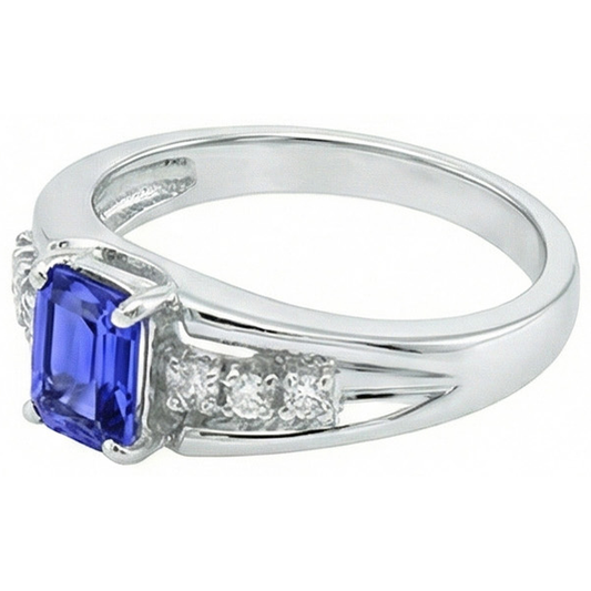 echter emerald saphir 1.30Karat ring Seitenansicht