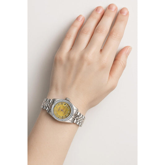Champagner-Zeichenfolge-Diamant-Datejust-Rolex-Uhr Edelstahl-Jubiläum P1