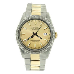 Champagner-Zifferblatt, Edelstahl und Gelbgold, Rolex-Uhr für Herren, Oyster, SCHNELLES SET