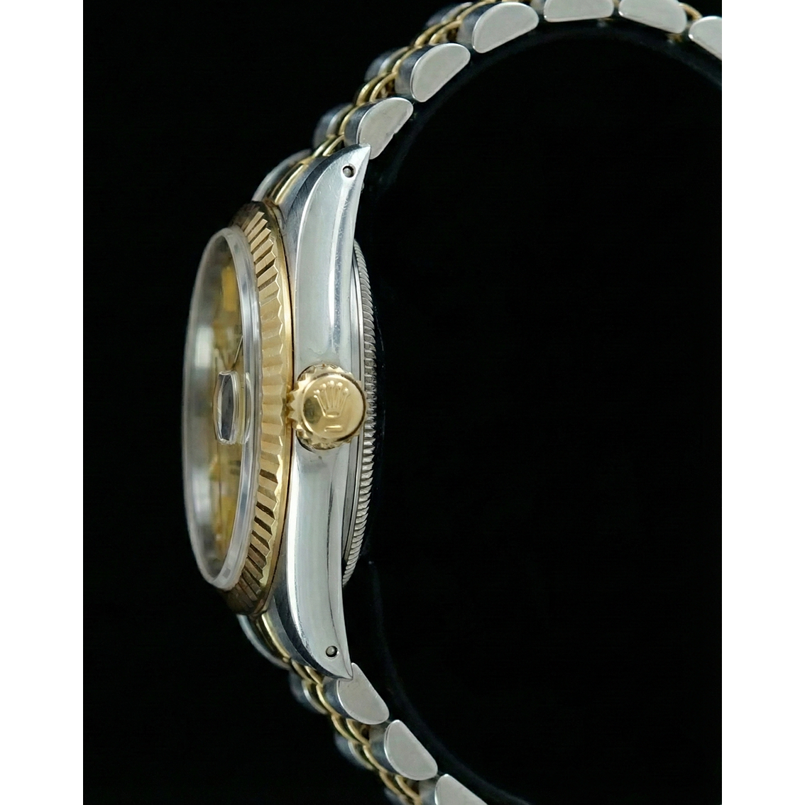 Champagner Stick Dial Datejust Damenuhr Rolex Edelstahl & Gold Jubiläum