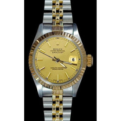Champagner Stick Zifferblatt Datejust Damen Rolex Edelstahl & Gold Jubilee Rolle
