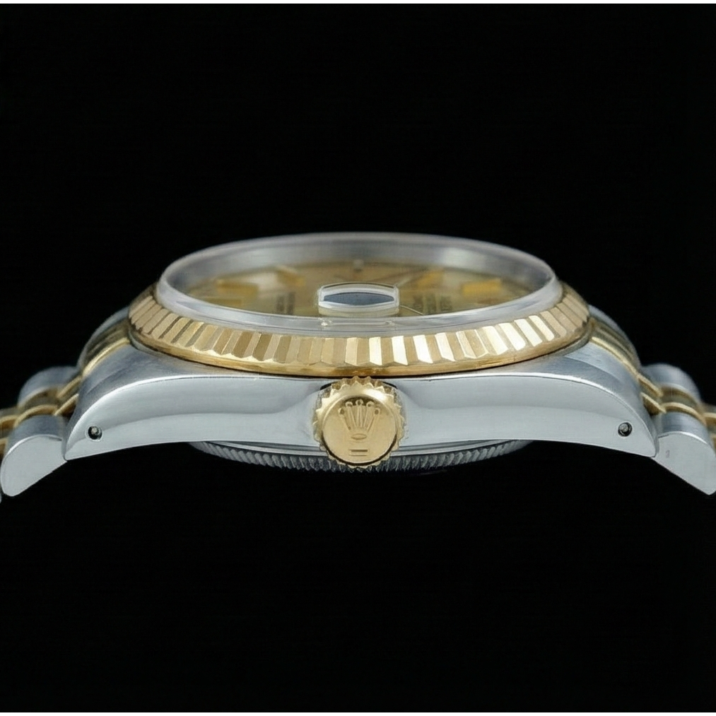 Champagner Stick Zifferblatt Datejust Damen Rolex Edelstahl & Gold Jubilee Rolle