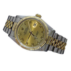 Champagner, arabisches Zifferblatt, Datum, Just Rolex Herrenuhr, Schnelleinstellung