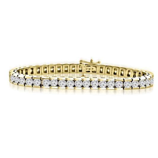 Channel Set Armband 8.80 Karat Echt Diamanten im Rundschliff YG 14K