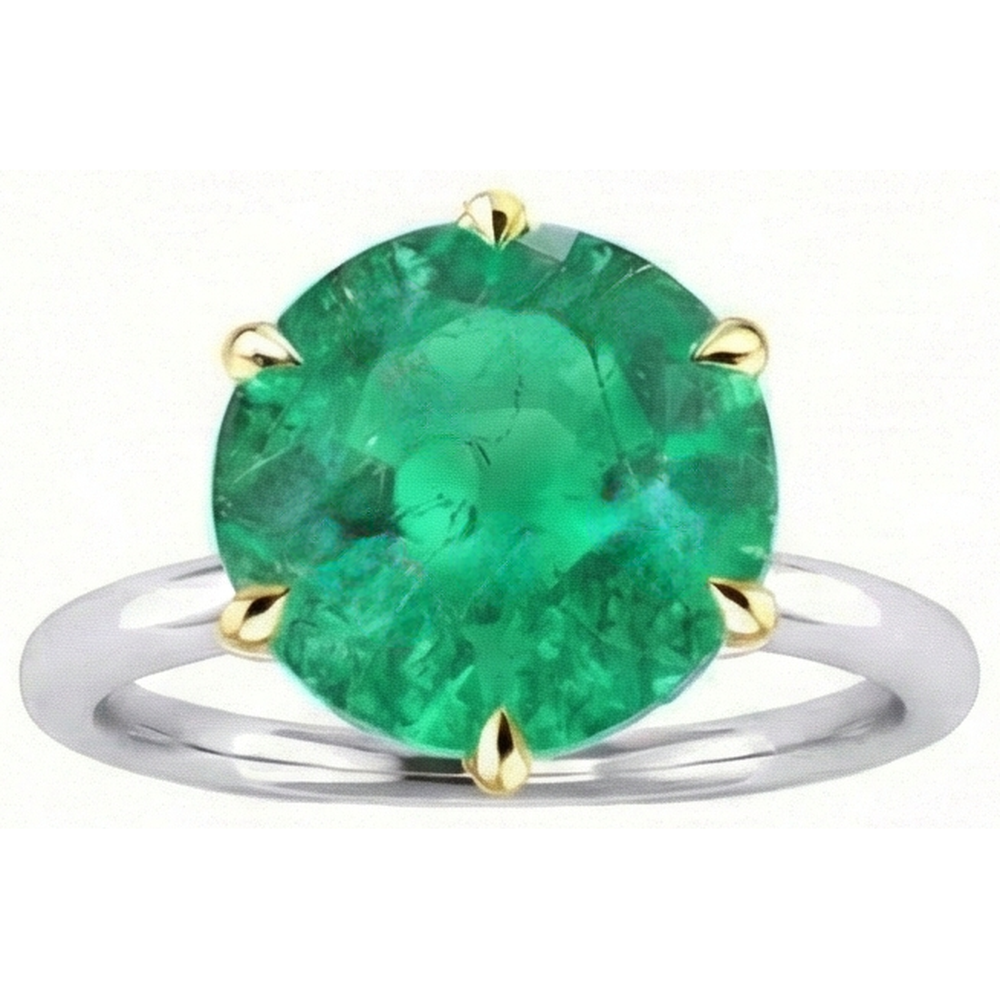 Naturreiner Kolumbianischer Smaragd Edelstein-Ring – Seitenansicht