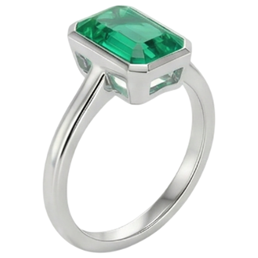 Echter Smaragd Edelstein-Ring – Seitenansicht