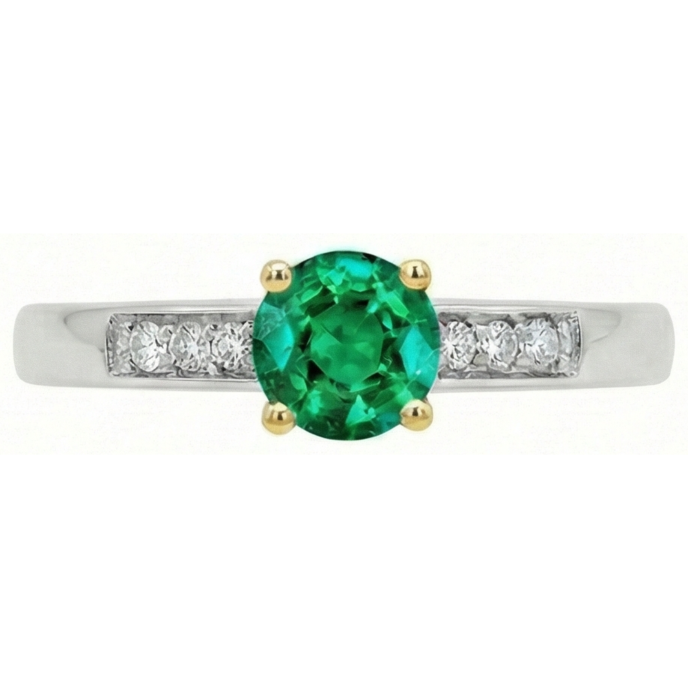 Authentischer Smaragd Farbstein-Ring – Seitenansicht
