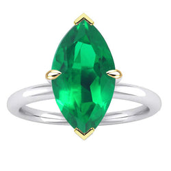 Komfort-Passform Kolumbianischer Smaragd Farbstein-Ring 3 Karat