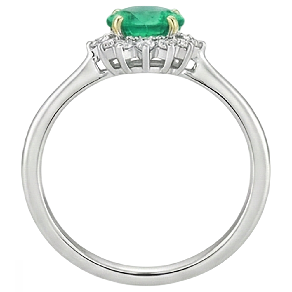 Natürlicher Smaragd Edelstein-Ring – Schrägansicht