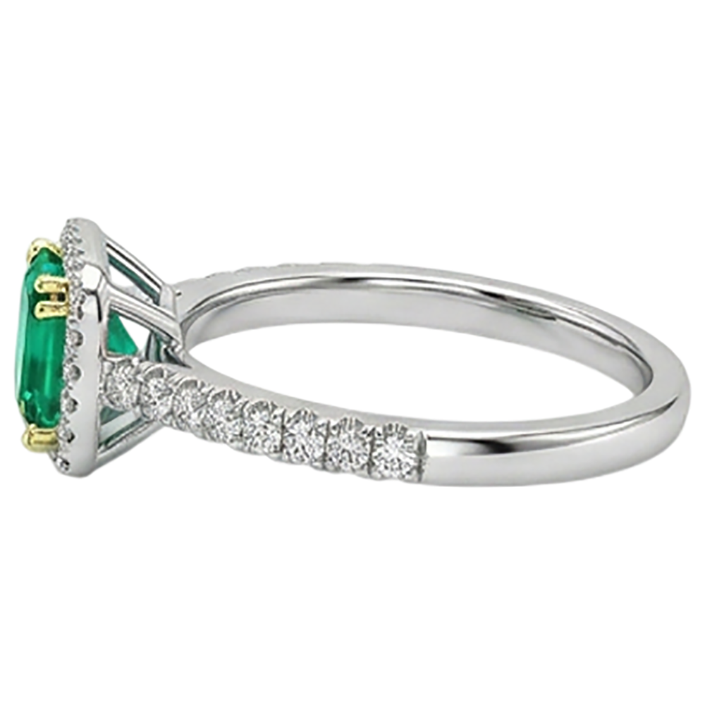 Glänzender Smaragd Schmuckstein-Ring 3 Karat – Draufsicht
