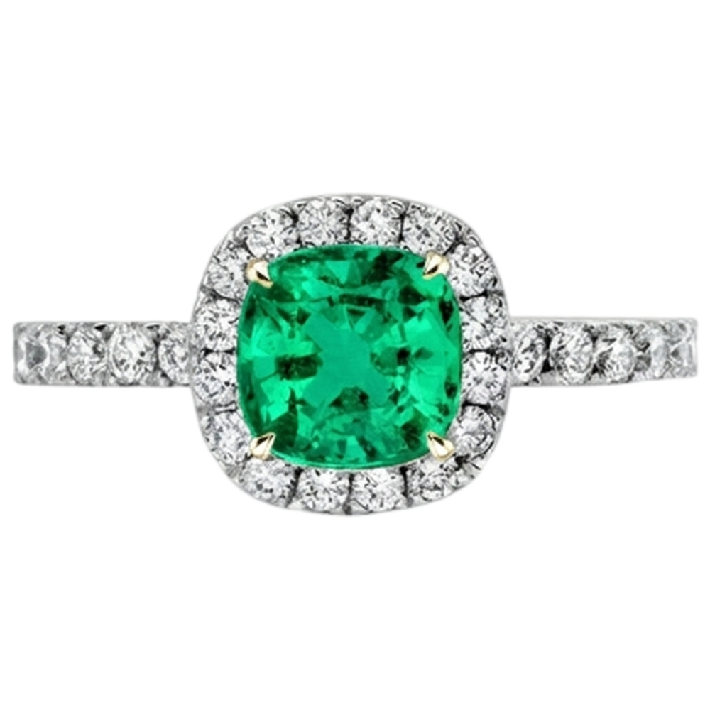 Handgemachter Kolumbianischer Smaragd Edelstein-Ring 3,50 Karat – Profilansicht