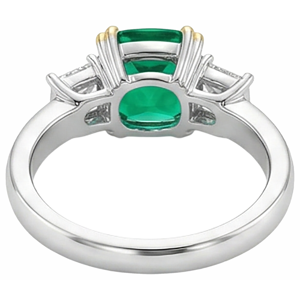 Designer Edler Smaragd Farbstein-Ring 3,50 Karat – Rückansicht