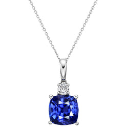 Kunstvoller Stein-Halskette – Royalblauer Saphir 2,50 Karat von