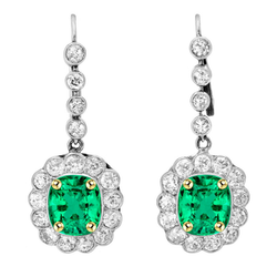 Bicolor 14K Gold GIA-Geprüft Kolumbianischer Smaragd Gemstone