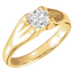 Authentischer Kissen-Schliff Edler Diamant Einzelstein-Ring