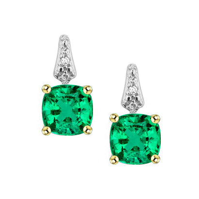 Strahlender Smaragd Gemstone Earring 2 Karat – Hauptansicht