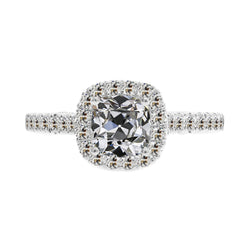 Kissen-Schliff Brillant Halo-Ring in 14K Weißgold – 3 Karat