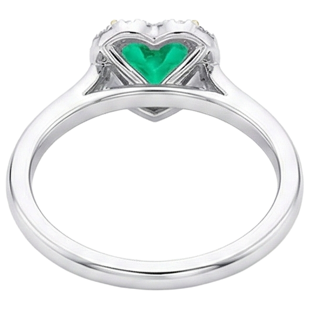 Farbstein-Ring Zweifarbiges 14K Gold mit Kolumbianischer Smaragd – Rückansicht