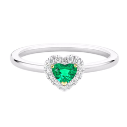 Kolumbianischer Smaragd Farbstein-Ring – Heart 0,50 Karat