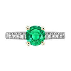 Handgemachter Smaragd Edelstein-Ring 1,50 Karat – Bicolor 14K
