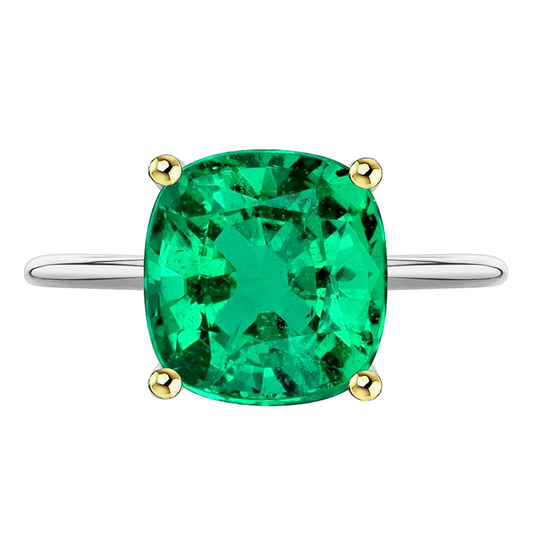 Erdgewonnener Smaragd Farbstein-Ring – Hauptansicht