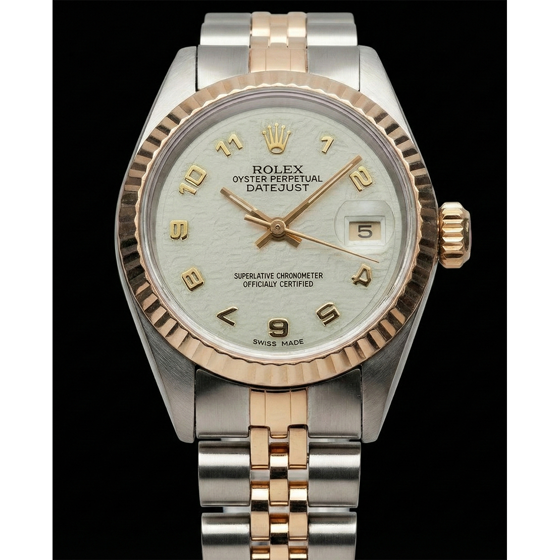 Dame Rolex Gelbgold Datejust Uhr Perpetual Arabisches Zifferblatt Edelstahl