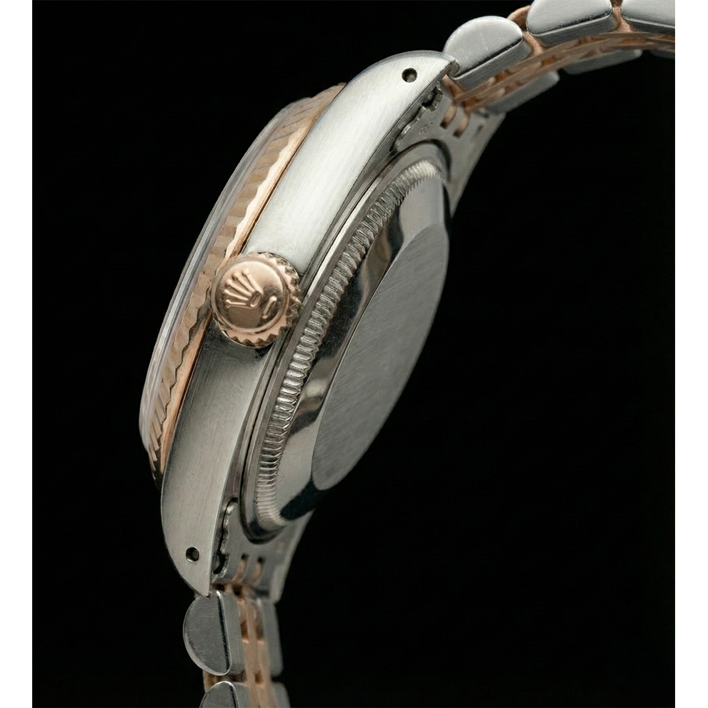 Dame Rolex Gelbgold Datejust Uhr Perpetual Arabisches Zifferblatt Edelstahl