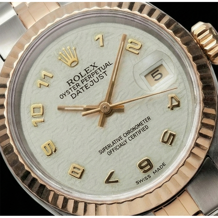Dame Rolex Gelbgold Datejust Uhr Perpetual Arabisches Zifferblatt Edelstahl