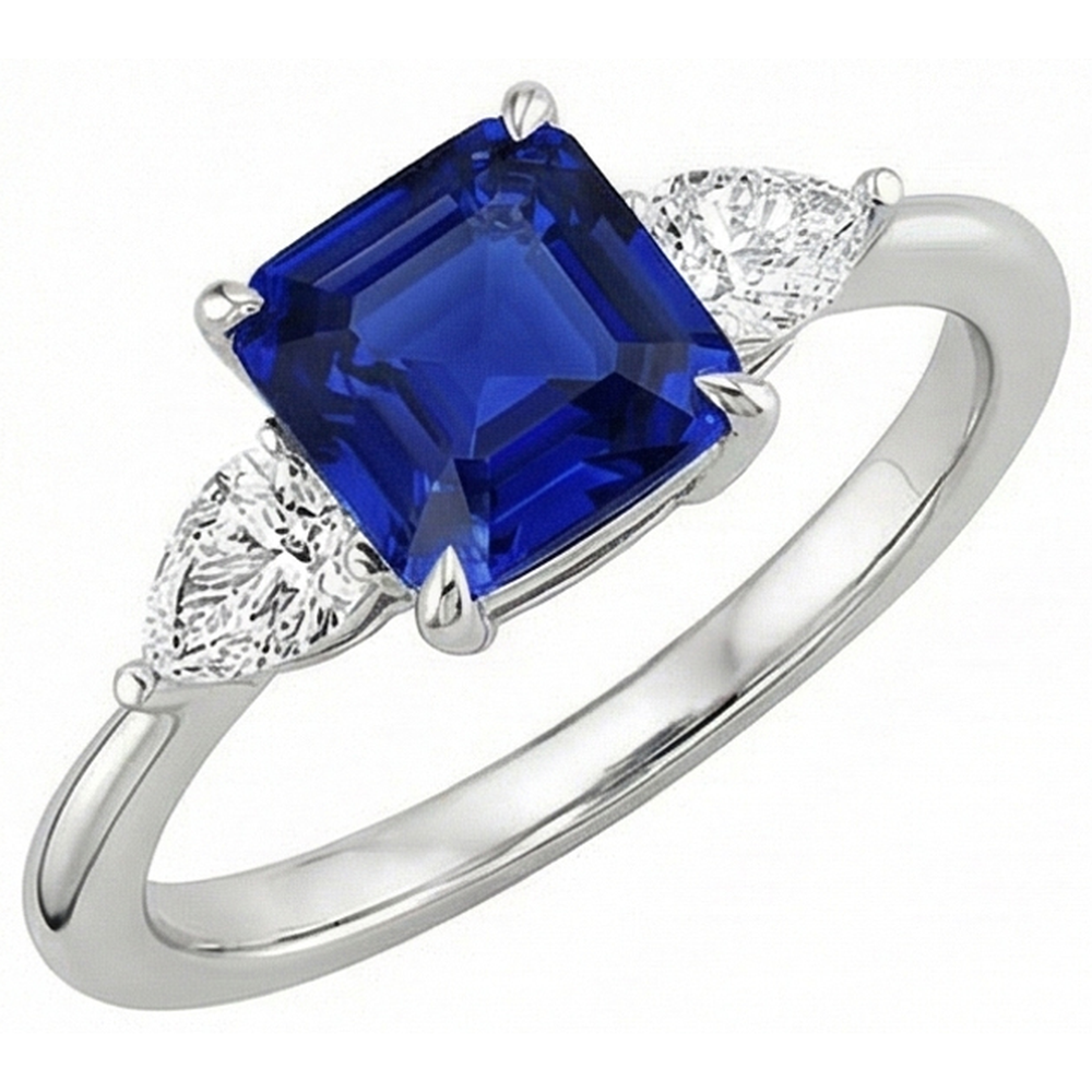 echter cushion diamant 2.75Karat ring Vorderansicht