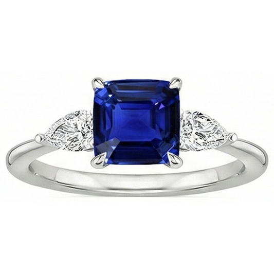 echter cushion diamant 2.75Karat ring Seitenansicht