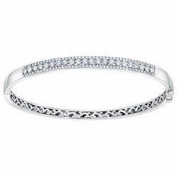 Damen Armreif Schmuck 3 Karat Weißgold Runder Echt Diamant