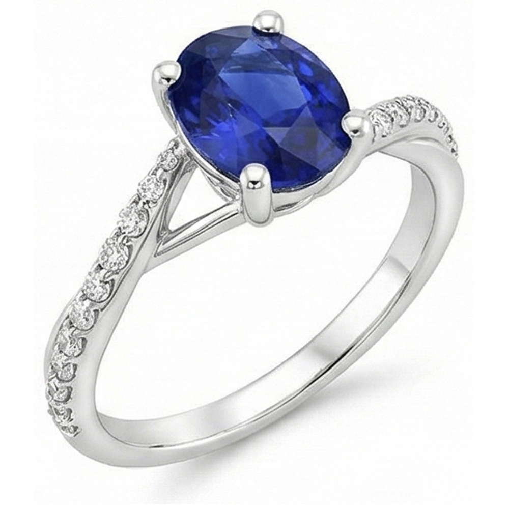 echter oval diamant 3Karat ring Seitenansicht