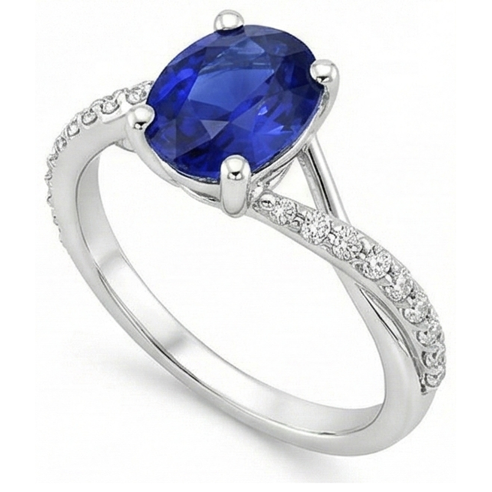 echter oval diamant 3Karat ring Draufsicht