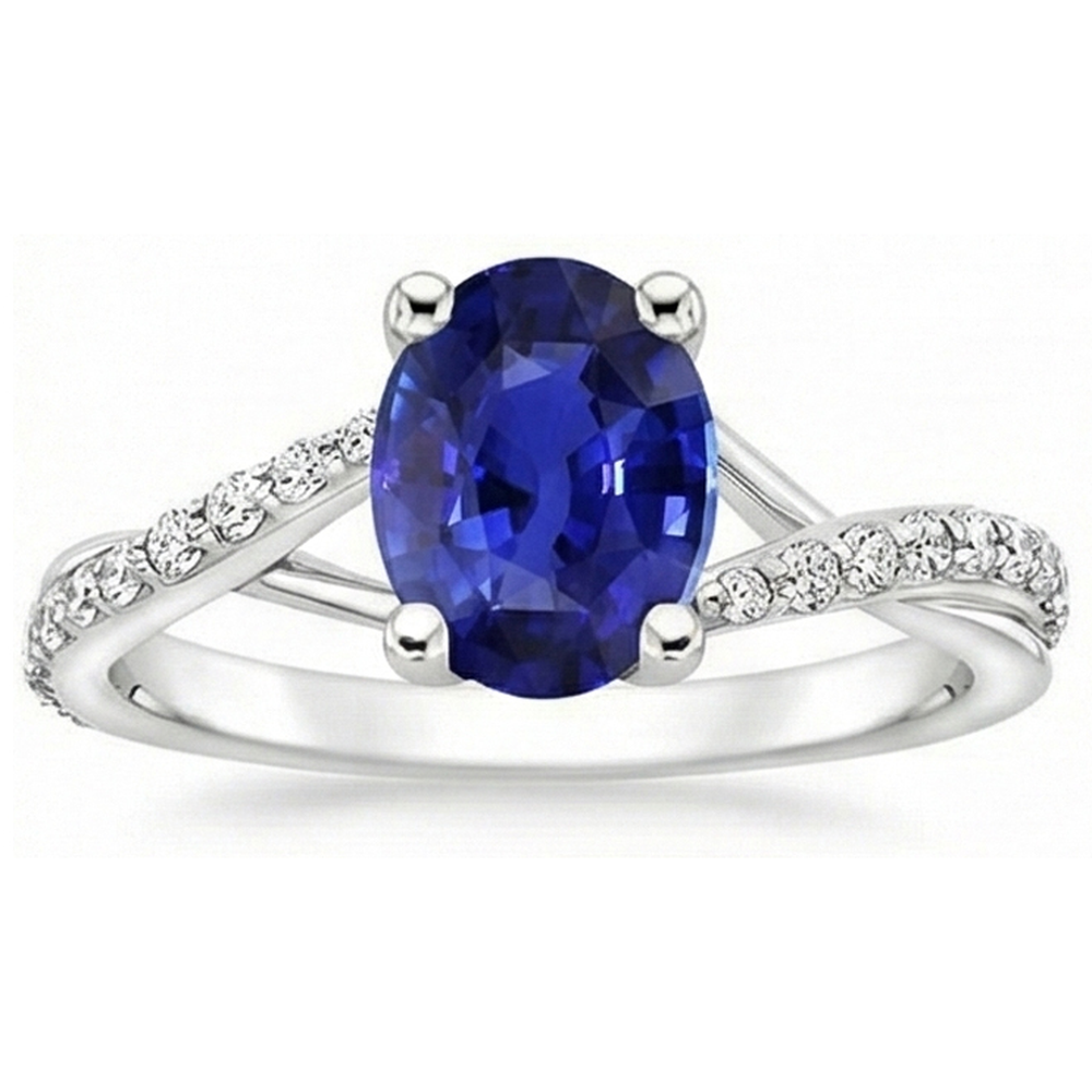 echter oval diamant 3Karat ring Detailansicht