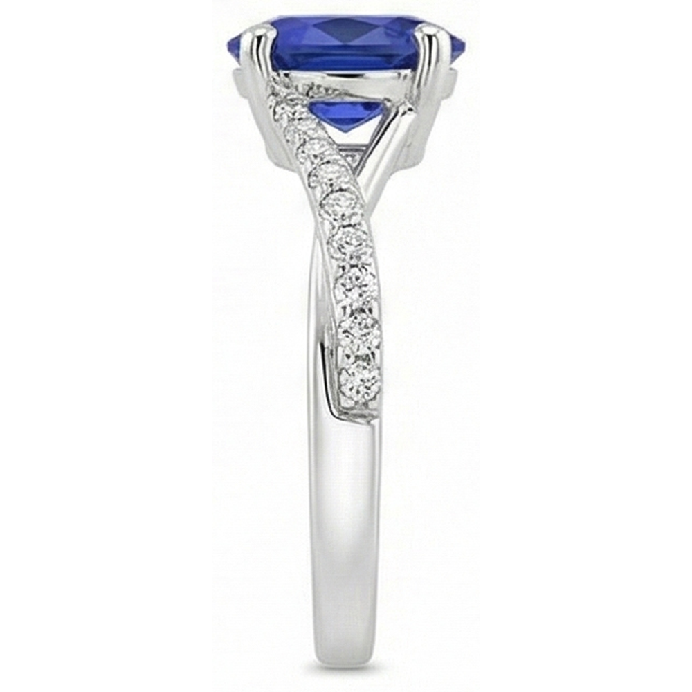 echter oval diamant 3Karat ring Profilansicht
