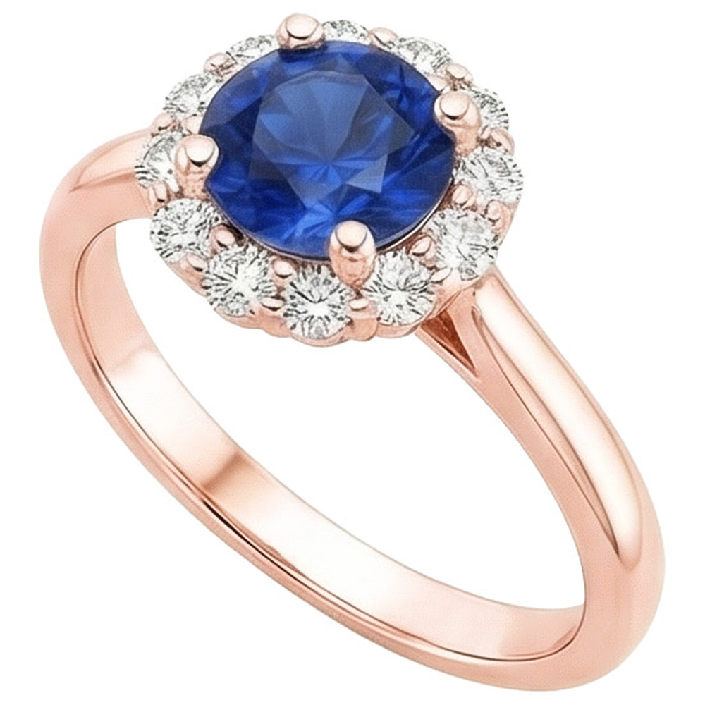 echter round diamant 3Karat ring Draufsicht