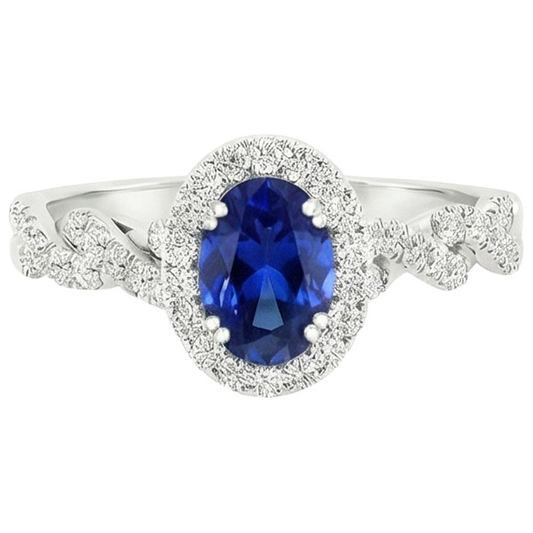 echter oval diamant 4.50Karat ring Vorderansicht
