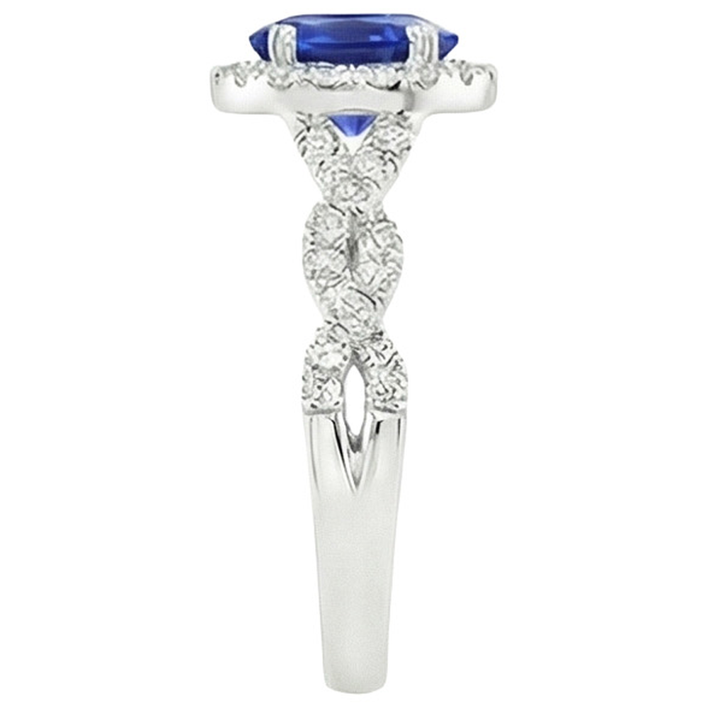 echter oval diamant 4.50Karat ring Profilansicht