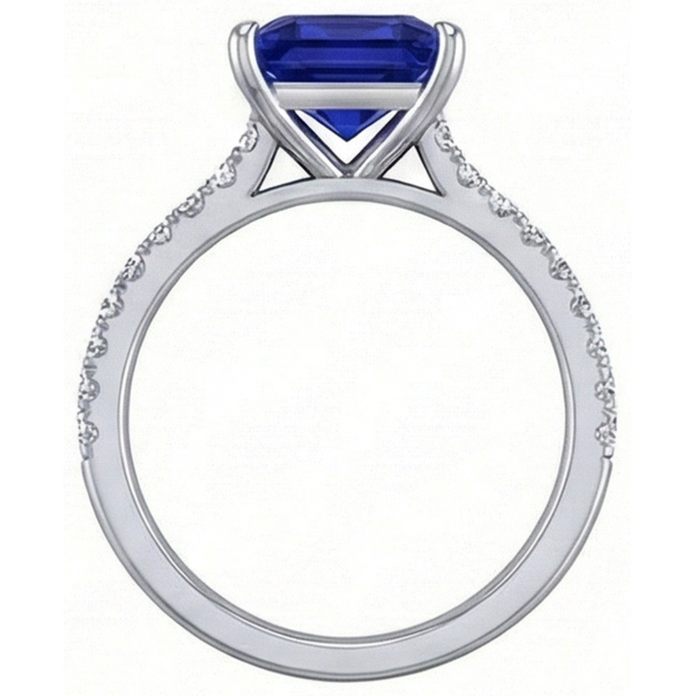 echter princess diamant 4.75Karat ring auf Weiß