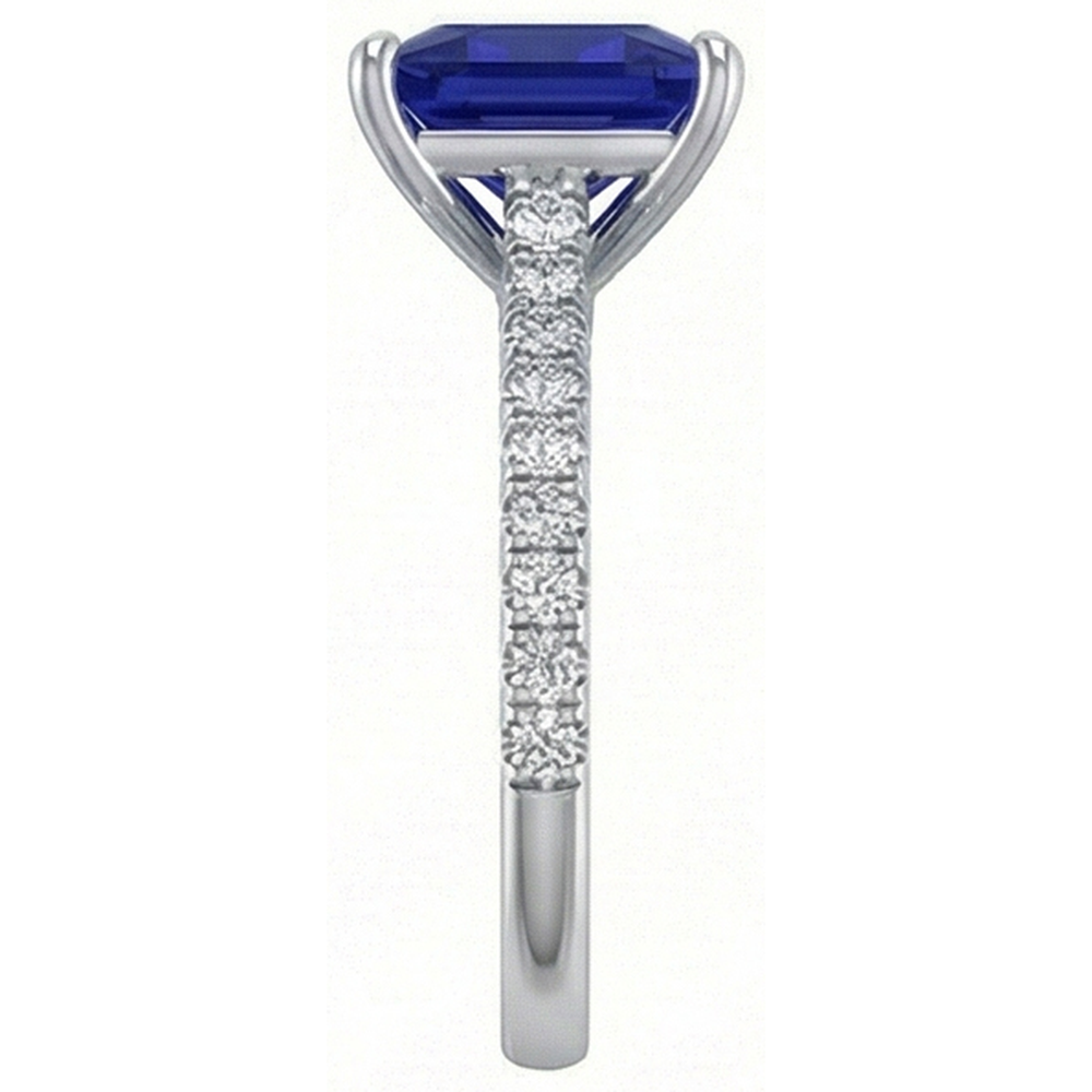 echter princess diamant 4.75Karat ring Profilansicht