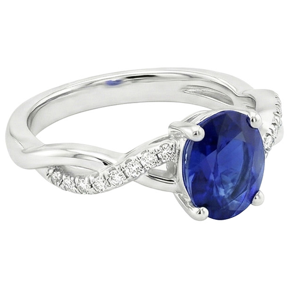 echter oval diamant 5Karat ring Profilansicht
