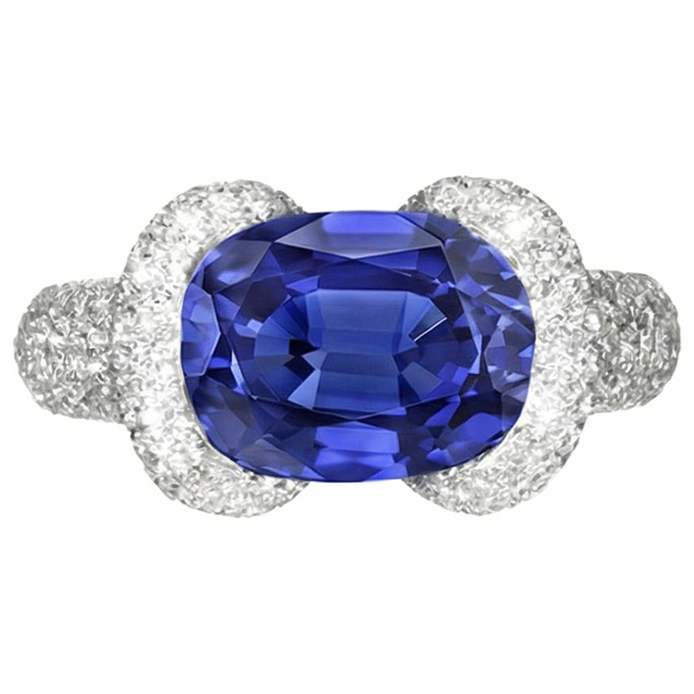 echter oval diamant 4Karat ring Detailansicht