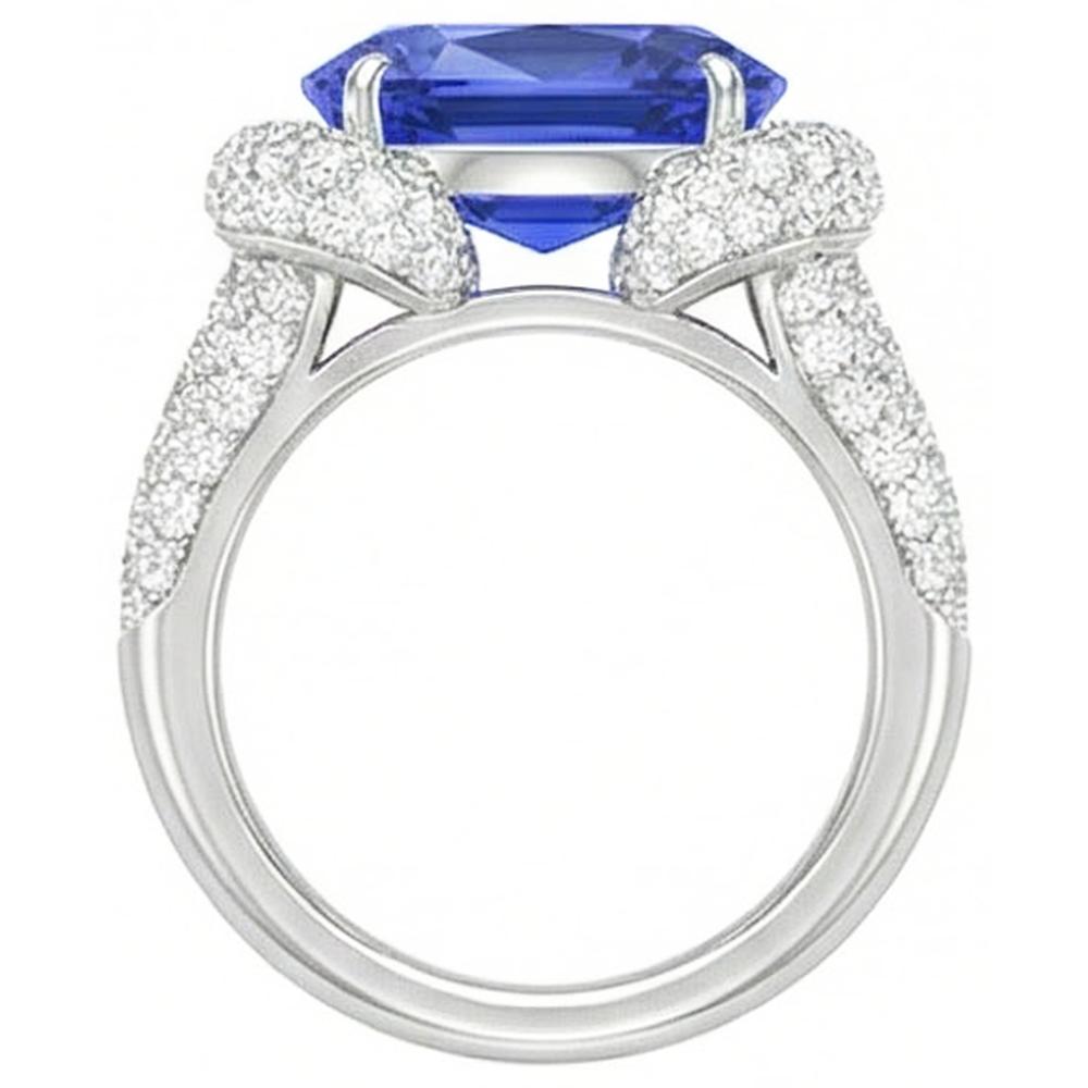echter oval diamant 4Karat ring auf Weiß
