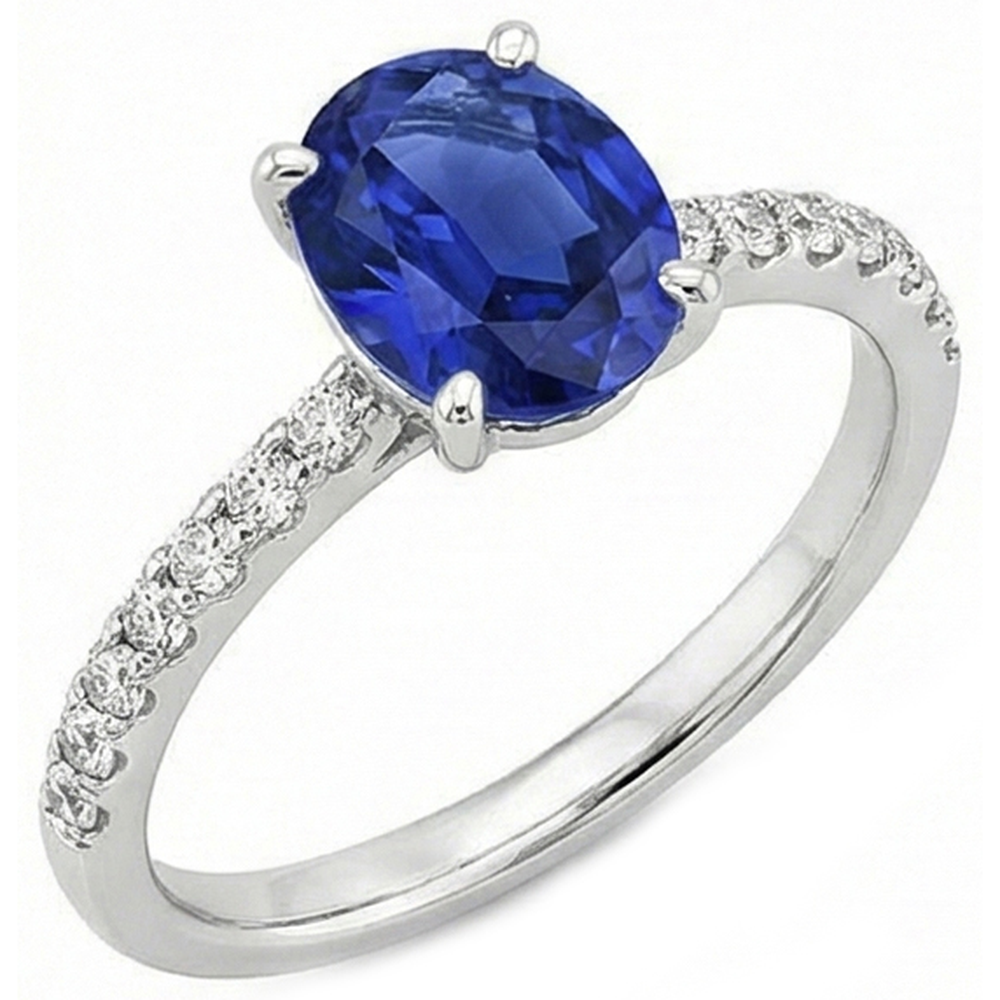 echter oval diamant 5.50Karat ring Draufsicht