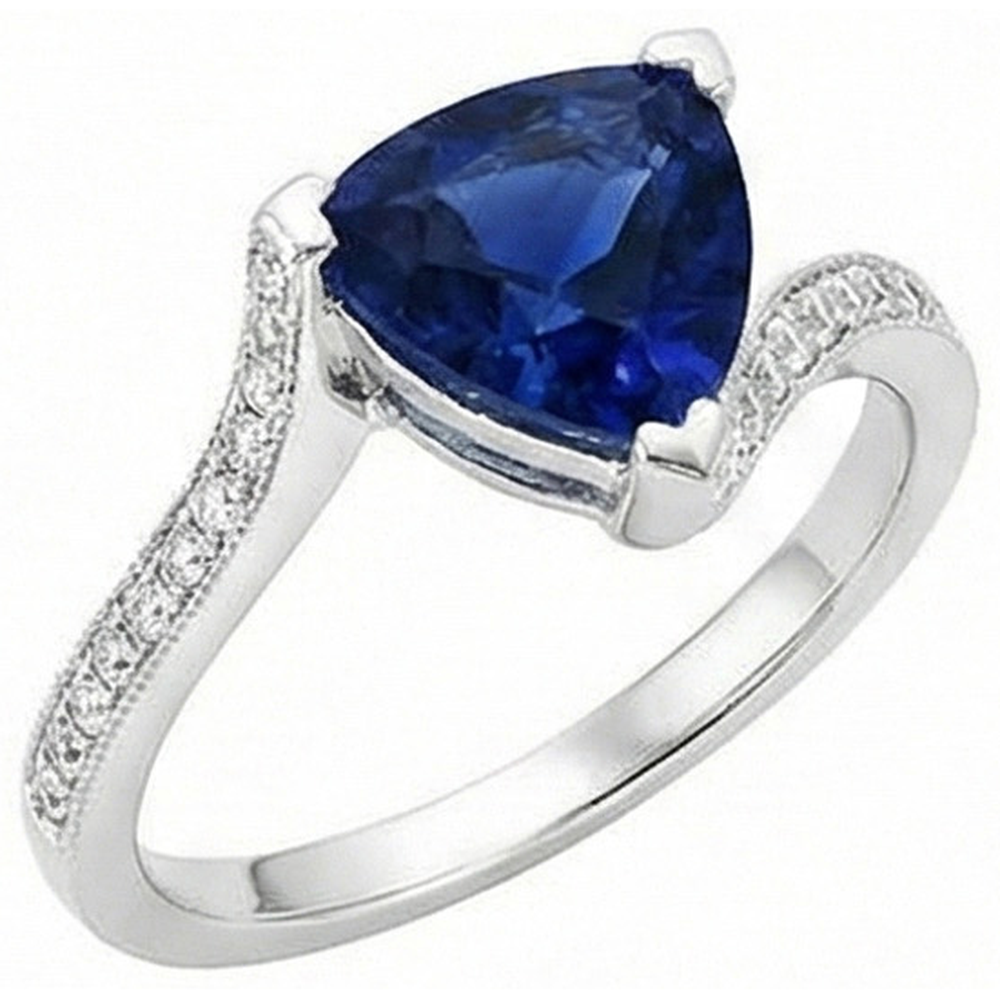 echter trillion diamant 2.50Karat ring Draufsicht