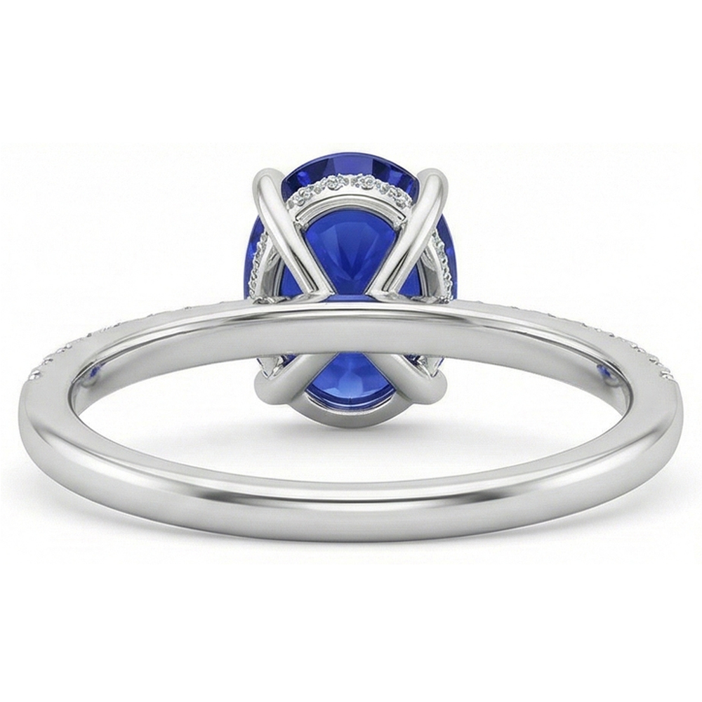 echter oval diamant 4.50Karat ring Seitenansicht