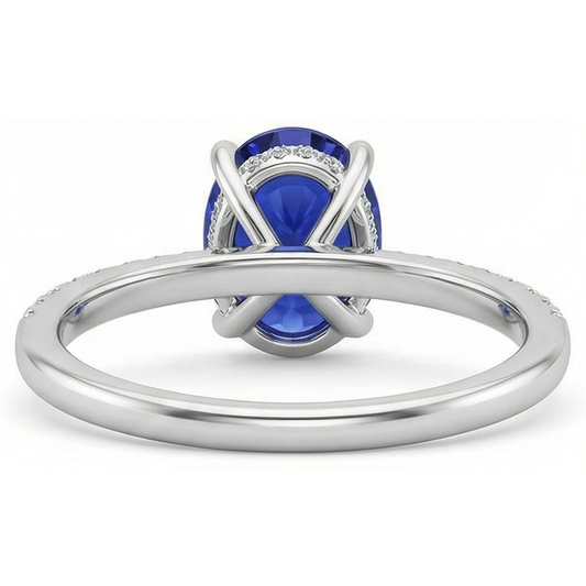echter oval diamant 4.50Karat ring Seitenansicht