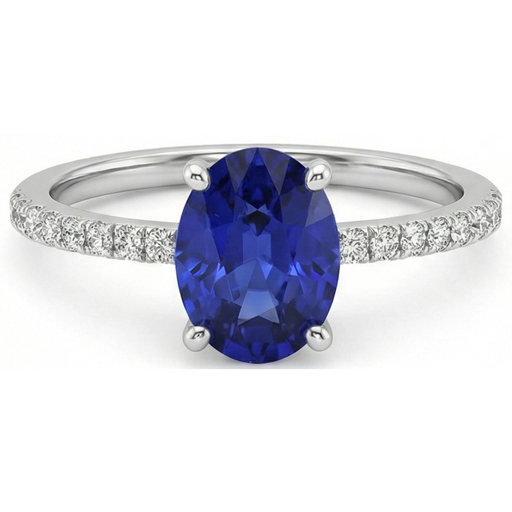 echter oval diamant 4.50Karat ring Draufsicht