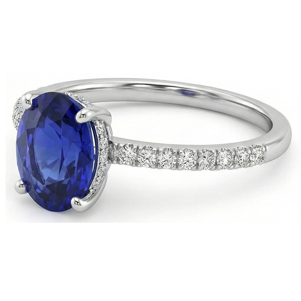 echter oval diamant 4.50Karat ring mit Diamantbesatz